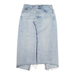 Polo RALPH LAUREN Womens DENIM Phinley Pencil SKIRT Distressed Jean size27 New